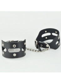 Черные кожаные наручники   Лира - Sitabella - купить с доставкой в Краснодаре