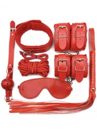 Большой БДСМ-набор из 7 предметов в красном цвете - Eroticon - купить с доставкой в Краснодаре