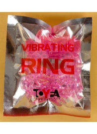 Розовое эрекционное кольцо с вибратором и подхватом - Toyfa Basic - в Краснодаре купить с доставкой