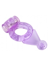 Фиолетовое виброкольцо с хвостом - Toyfa Basic - в Краснодаре купить с доставкой