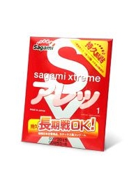 Утолщенный презерватив Sagami Xtreme FEEL LONG с точками - 1 шт. - Sagami - купить с доставкой в Краснодаре
