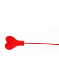 Красный стек со шлепком в виде сердца - 63,5 см. - БДСМ Арсенал - купить с доставкой в Краснодаре
