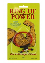 Красно-чёрное эрекционное кольцо с утяжкой RING OF POWER ADJUSTABLE RING - NMC - в Краснодаре купить с доставкой