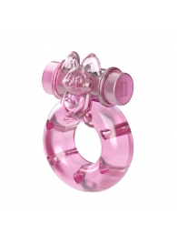 Розовое эрекционное кольцо с вибрацией Ring - Baile - в Краснодаре купить с доставкой