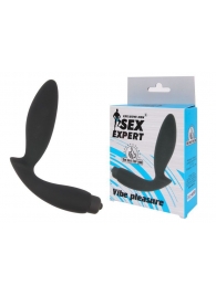 Чёрный вибростимулятор простаты Sex Expert Vibe Pleasure - Sex Expert - в Краснодаре купить с доставкой