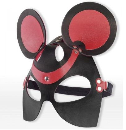 Черно-красная маска мышки из кожи - Sitabella - купить с доставкой в Краснодаре