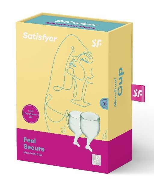 Набор зеленых менструальных чаш Feel secure Menstrual Cup - Satisfyer - купить с доставкой в Краснодаре
