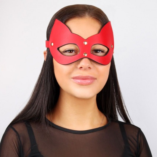 Красно-черная игровая маска с ушками - Notabu - купить с доставкой в Краснодаре