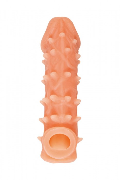 Телесная закрытая насадка с пупырышками Cock Sleeve Size M - 15,6 см. - KOKOS - в Краснодаре купить с доставкой