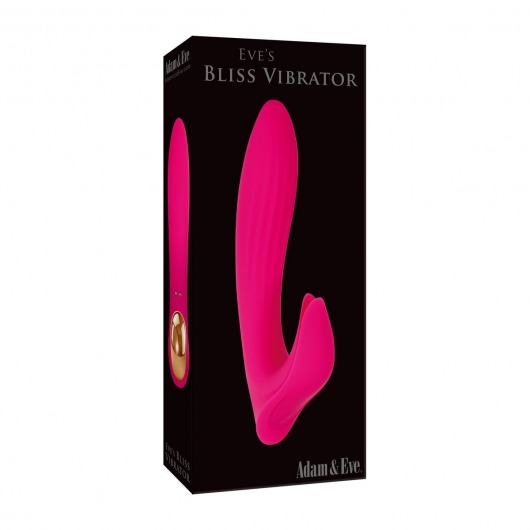 Розовый вибратор с клиторальным отростком Bliss Vibrator - 17,8 см. - Adam & Eve