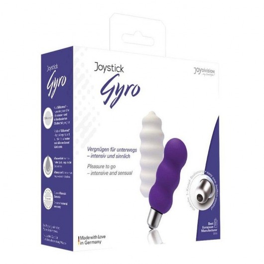 Мощная вибропуля Gyro с двумя сменными насадками - фиолетовой и белой - Joy Division