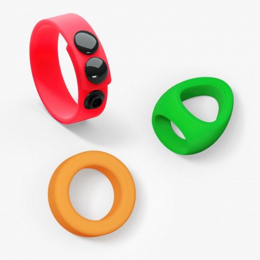 Набор из 3 разноцветных эрекционных колец Kit Neon Ring - Love to Love - в Краснодаре купить с доставкой