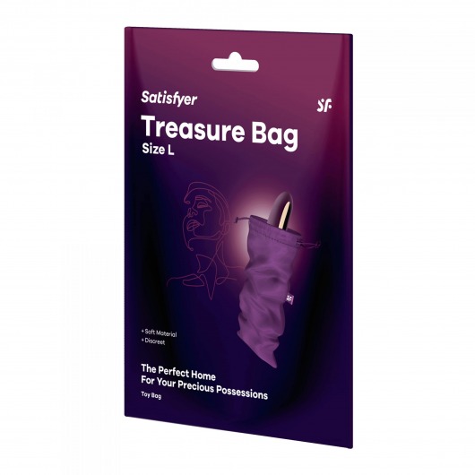 Фиолетовый мешочек для хранения игрушек Treasure Bag L - Satisfyer - купить с доставкой в Краснодаре