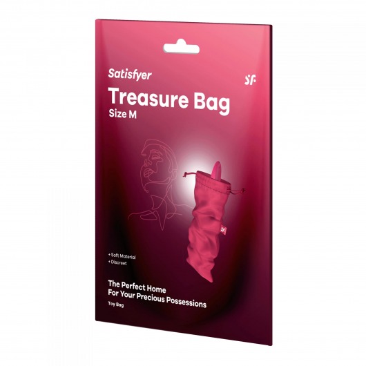 Розовый мешочек для хранения игрушек Treasure Bag M - Satisfyer - купить с доставкой в Краснодаре