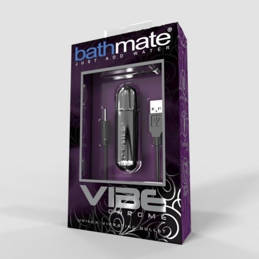 Серебристая перезаряжаемая вибропуля Bathmate Vibrating Bullet Vibe Chrome - Bathmate